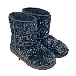 UGG Kids Sequin Boots Classic Short Chunky US 4 Bootie UGG Pure Black